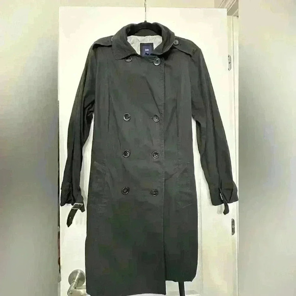 GAP Black Trench Coat - Picture 4 of 12